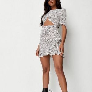 Missguided Dalmatian Print Cut Out Mini Dress
